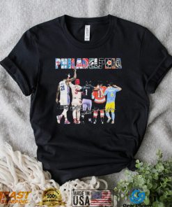 Philadelphia Sports Team Joel Embiid Bryce Harper Jalen Hurts And Travis Konecny Signatures Shirt