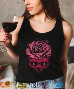 Pink Ribbon Skull Breast Cancer Awareness T Shirt