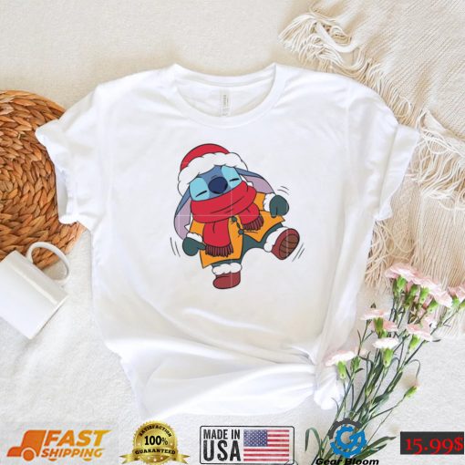 Ddisney Design Santa Hat Present Holiday Stitch Christmas Unisesx T Shirt