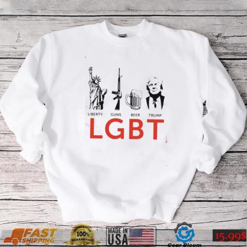 Liberty Gun Beer Trump Funny LGBT T Shirt