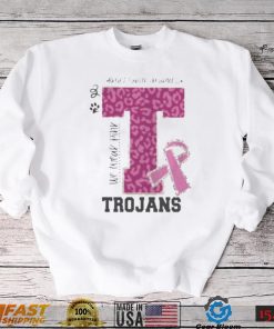 We wear pink breast cancer awareness trojans football shirt