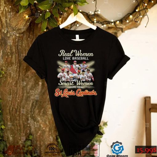 Real women love baseball smart women love the st louis cardinals signatures 2022 shirt