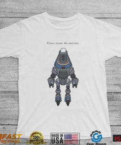 Please assume the position robot art shirt