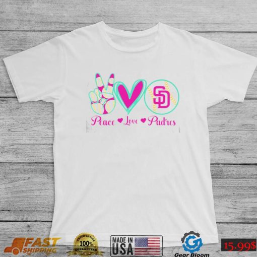 San Diego Padres Peace Love Baseball T Shirt