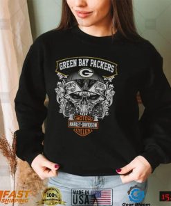 Skull Green Bay Packers Harley Davidson Green Bay Packers New Design T Shirt