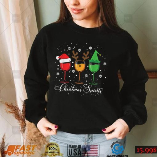 Spirits Glasses Of Wine Xmas Holidays Party Christmas New Design T Shirt