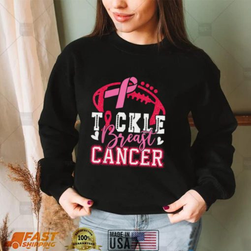 Tackle Football Pink Ribbon Breast Cancer Awareness T Shirt