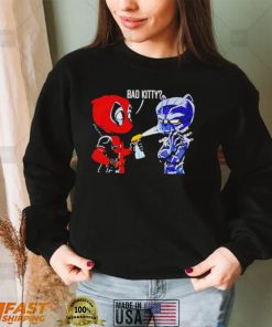 Deadpool and Black Panther bad kitty chibi shirt