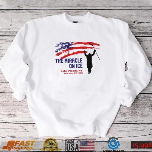 The Miracle on ice hockey Lake Placid 1980 American flag shirt