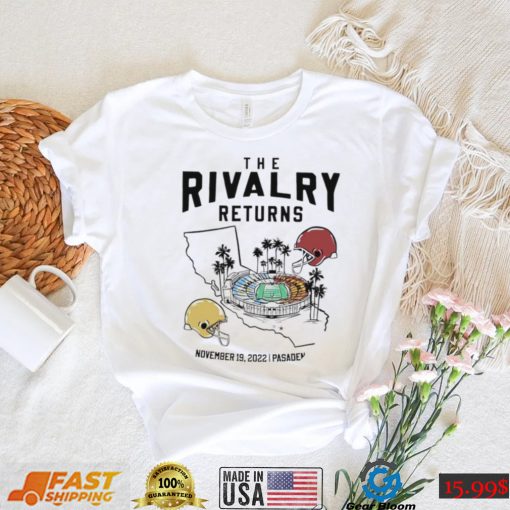 USC Trojans vs UCLA Bruins the Rivalry Returns helmets Stadium 2022 shirt