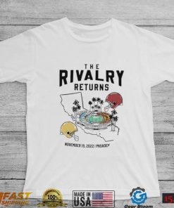 USC Trojans vs UCLA Bruins the Rivalry Returns helmets Stadium 2022 shirt