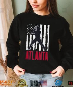 Vintage Atlanta American Flag Distressed Baseball T Shirt, Vintage Atlanta Braves Sweatshirt