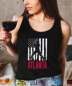 Vintage Atlanta American Flag Distressed Baseball T Shirt, Vintage Atlanta Braves Sweatshirt