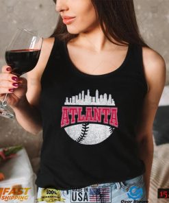 Vintage Atlanta Braves Baseball Retro City Skyline T Shirt, Atlanta City Shirt