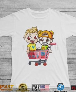 Animated vlad and nikI in the shopping cart shirt