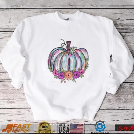 Watercolor Pumpkin Halloween T Shirt