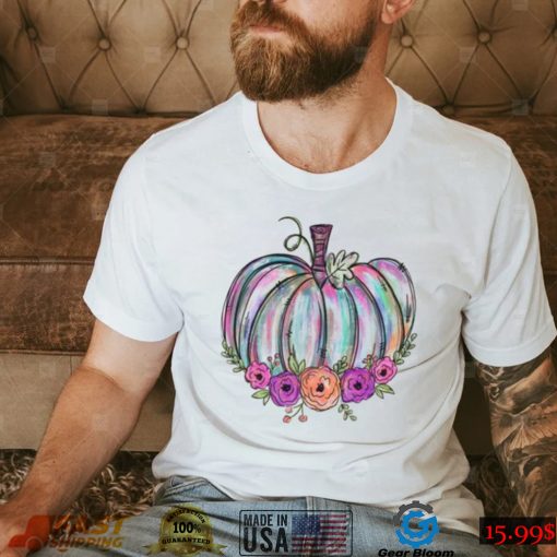 Watercolor Pumpkin Halloween T Shirt