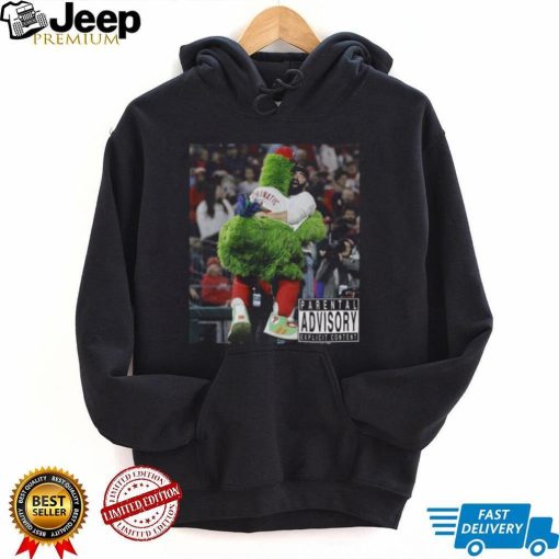 Official Phillie Phanatic Philadelphia Phillies Parental Advisory explicit content shirt