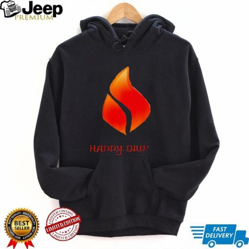 Fire Candle Light Happy Diwali Festival logo shirt