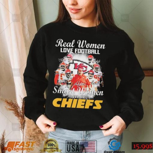 The Kansas City Chiefs T Shirt Real Women Love Football Smart Women Love The Chiefs Signatures