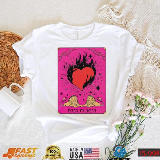 Demi Lovato burning heart and lions Tarot card shirt