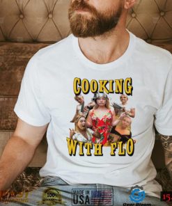 Florence Pugh Holding Cooking With Flo Shirt