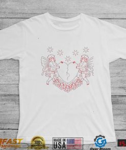 Cupid with heart and flowers shirt