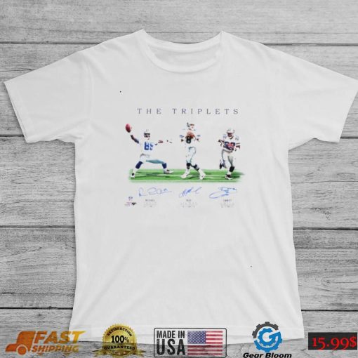 The Triplets Dallas Cowboys Michael Irvin Troy Aikman Emmitt Smith signatures art shirt