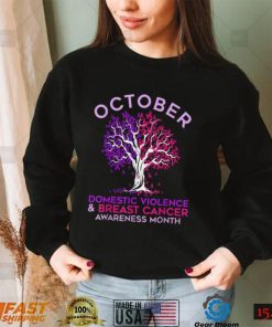 October Domestic Violence Breast Cancer Awareness Month T Shirt