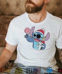 Candy Christmas Tree Santa Hat Present Christmas Holiday Stitch Christmas Unisesx T Shirt