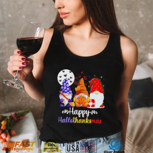 Gnomes Happy Hallothanksmas Halloween Thanksgiving Christmas 2022 shirt