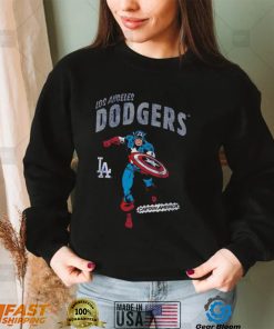 Official Los Angeles Dodgers Youth Team Captain America Marvel T Shirt