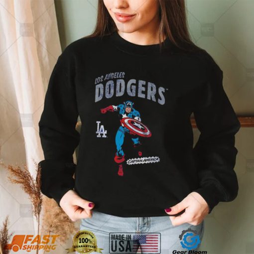 Official Los Angeles Dodgers Youth Team Captain America Marvel T Shirt