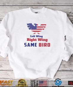 Left Wing Right Wing same bird American flag shirt