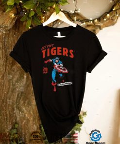 Official Detroit Tigers Youth Team Captain America Marvel T Shirt