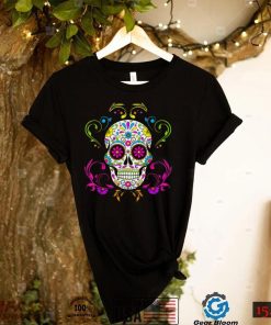 In October We Wear Pink Sugar Skull Breast Cancer Halloween T Shirt