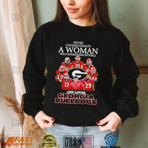 Never underestimate a woman who understands football and loves Georgia Bulldogs 2022 shirt