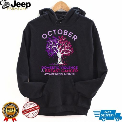 October Domestic Violence Breast Cancer Awareness Month T Shirt