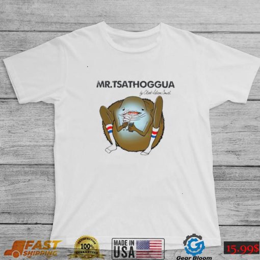 Mr Tsathoggua eating ice cream and watch phone shirt