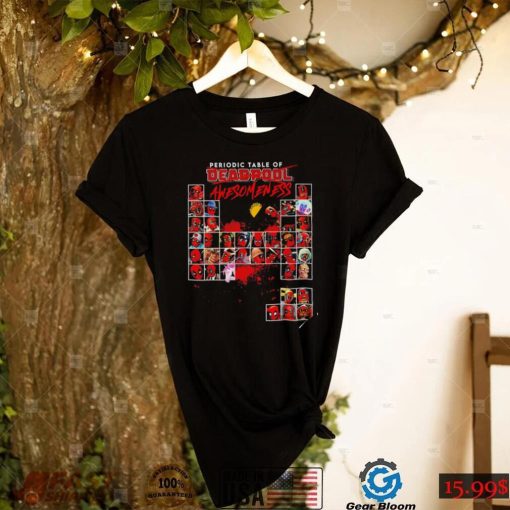 Periodic Table of Deadpool awesomeness Horror movie characters shirt