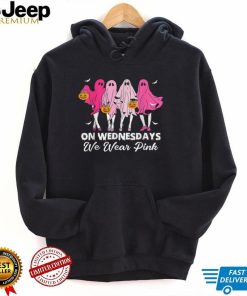 On Wednesday We Wear Pink Cute Ghost Halloween Breast Cancer Awareness T Shirt