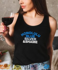 Detroit Shame Honolulu Blue Silver and Shame shirt