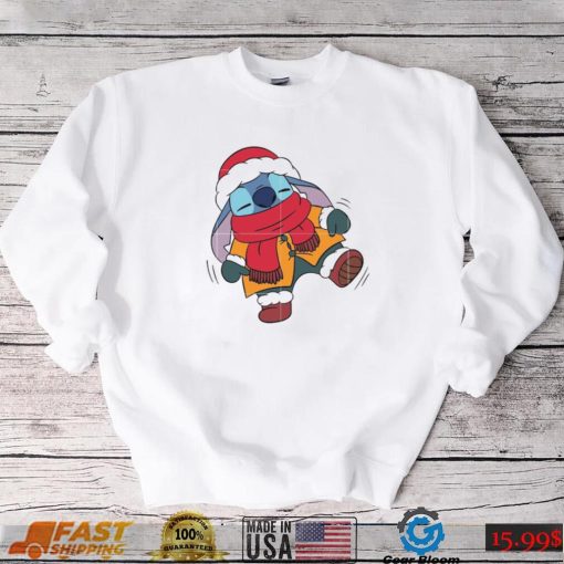 Ddisney Design Santa Hat Present Holiday Stitch Christmas Unisesx T Shirt