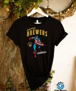 Official Milwaukee Brewers Youth Team Captain America Marvel T Shirt