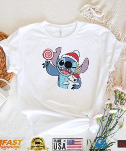 Candy Christmas Tree Santa Hat Present Christmas Holiday Stitch Christmas Unisesx T Shirt