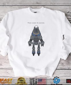 Please assume the position robot art shirt