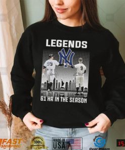 New York Yankees Aaron Judge And Roger Maris Jr Legends 61hr In The Season Signatures Shirt