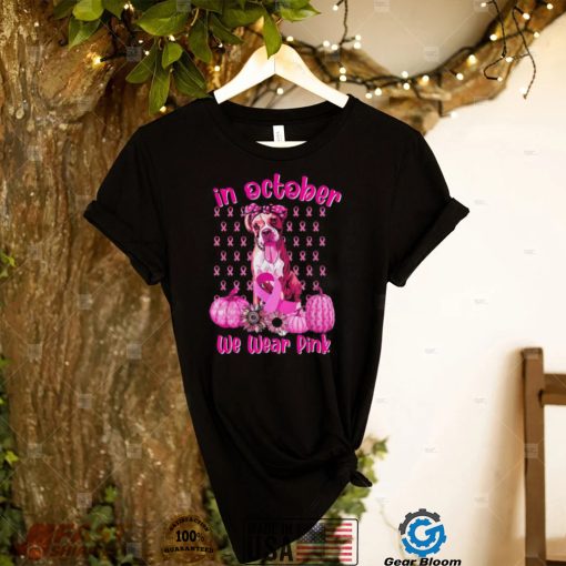 Official Cute We Wear Pink Boxer Breast Cancer Pumpkin Halloween T Shirt