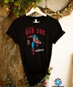 Official Boston Red Sox Youth Team Captain America Marvel T Shirt