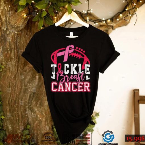 Tackle Football Pink Ribbon Breast Cancer Awareness T Shirt